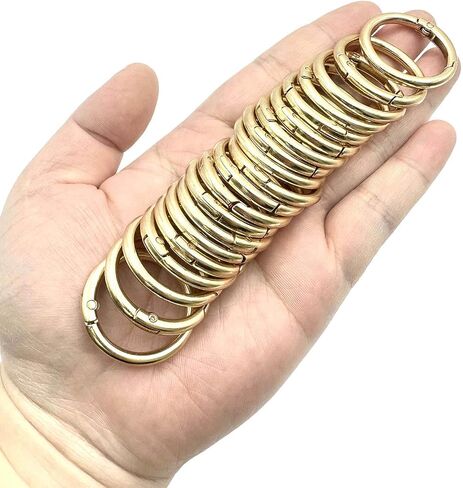 20 Pack 1 Inch Carabiner Clip, Metal Alloy Round Keyring Buckle Clips, Keychain Hook Clip for Key Bag(Silver) in Kuwait