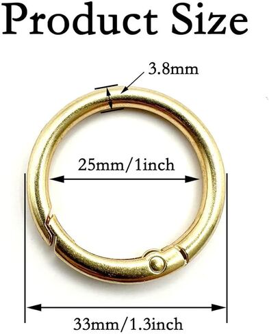 20 Pack 1 Inch Carabiner Clip, Metal Alloy Round Keyring Buckle Clips, Keychain Hook Clip for Key Bag(Silver) in Kuwait