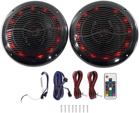 Rockville RMC65LB 6.5 "600W 2-Way SPEANES MARENE SPEANE مع LED متعدد الألوان + عن بُعد in Kuwait
