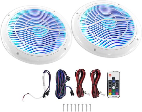 Rockville RMC65LB 6.5 "600W 2-Way SPEANES MARENE SPEANE مع LED متعدد الألوان + عن بُعد in Kuwait