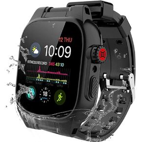 Apple Watch Series 9/8/7 45 مم مقاومة للماء ، 360 حالة وقائية كاملة الجسم مع واقي الشاشة ، مقاومة مقاومة للماء مقاومة للماء من سلسلة 45 مم سلسلة 9/8/7