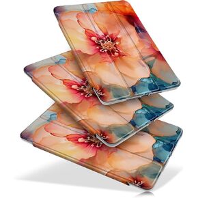 MEEgoodo Case for iPad 10.2 inch, Case for iPad 9th Generation 2021/ 8th Generation 2020/ 7th Gen 2019, Tablet Cover with Silk Texture & PC Back Cover, Coffee