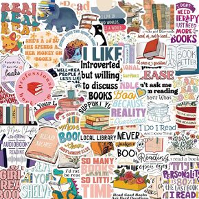 50pcs Reading Stickers for Laptop Water Bottle,Book Lover，Bookish Stickers for Kindle Gifts Accessories for Adults, Book Stickers for Kindle