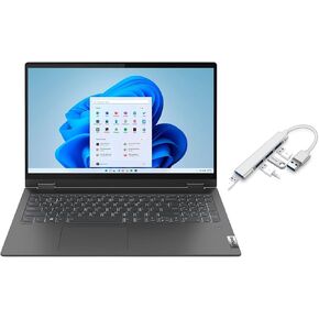 Lenovo Flex 5i 2-in-1 15.6" FHD Touchscreen Laptop | Intel Core i5-1135G7 (Beat i7-1065G7) | 8GB RAM | 2TB SSD | Intel Iris Xe Graphics|Windows 11 Home|Backlit|Fingerprint|Bundle with USB 3.0 Hub