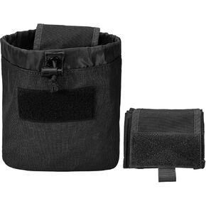 Dump Pouch, Molle Dump Pouch for Belt, Folding Military Tactical Mag Drop Pouch Black