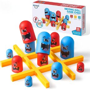 Tic Tac Toe Strategic Board Game for Kids and Family,Party Tabletop Games, Strategy Head to Head Games,Friendly Educational Board Game, Suitable Party 2 Players Toys (1PC)
