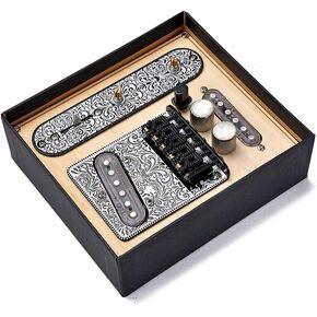 Saddle Bridge Plate Loaded Alnico V Pickup,3 Way Switch Control Plate, Guitar Neck Pickup Set for Telecaster Electric Guitars Replacement