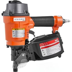 CN55 Coil Nailer 1-Inch up to 2-1/4-Inch Collated Coil Nails 15 Degree Pneumatic Nail Gun for Pallets, Packing Boxes, Crates and Fence