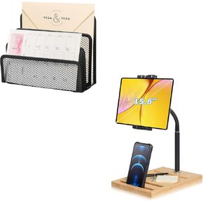 wishacc desk mail organizer with 1pcs tablet stand holder goosneck tablet mount