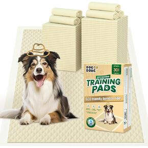 Puppy Pads 30 Count Small 22x22in Bamboo Training Pads Deodorizing Leakproof Quick Drying Dog Pee Pads Super Absorbent Disposable Pee Pads for Dogs Puppies, Doggie, Cats, Rabbits