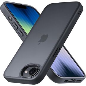 for iPhone 16E Phone Case, Shockproof for iPhone 16E Case, Military Grade Drop Protection, Protective Hard Back Slim Translucent Cover, Frosted Black