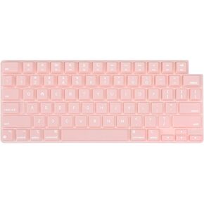 MOSISO Silicone Raised Keyboard Cover for Long Nails, Keyboard Cover with Cleaning Brush, Compatible with MacBook Air 15 M3 A3114 M2 A2941/Air 13.6/Pro 14/16 M4 M3 M2 M1, Pink