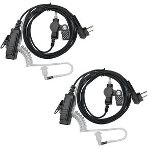 Covert Tube Walkie Talkie Earpiece with Mic,Compatible with Motorola CP185 CP200 CP200d GP300 GP2000 BRP40 HYT TC610 Two Way Radio Earpiece (2 Pack)