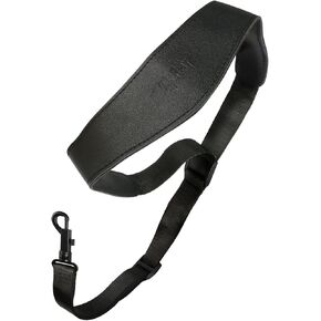 VANPHY Saxophone Neck Strap, Non-Slip Leather, Comfort Pad Alto Saxophone Neck Strap, Adjustable Length Sax Strap For Soprano Tenor Sax and Other Woodwind Instruments (Black)