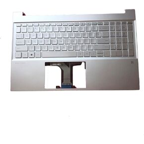 M76640-001 M76638-001 استبدال HP 15-EM 15-EH 15T-ED-EH-EH 15-EG0067S APPEROP TOP COVERT CAPPERT PALLIT PALLIT BACKLIT US KEYBOARD ASSEMBLY بدون SD مع بصمات الأصابع الفضية