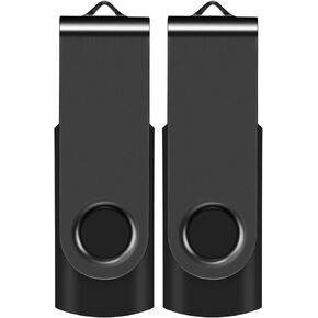 AreTop 64GB USB Flash Drive, 10 Pack USB 2.0 Thumb Drives Memory Stick Swivel Jump Drive for Home & Office Use (10 Pack 64GB, Black)