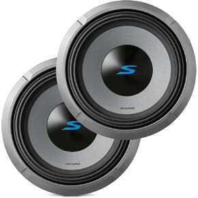 Alpine 2X S2-W8D2, S Series 8" Dual 2 Ohm Voice Coil Subwoofers - Pair