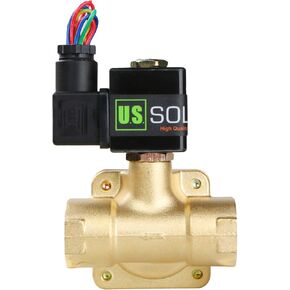 U.S. Solid 1/4inches Brass Electric Solenoid Valve 110V AC 230 PSI Normally Closed VITON Non-potable Water Air Oil