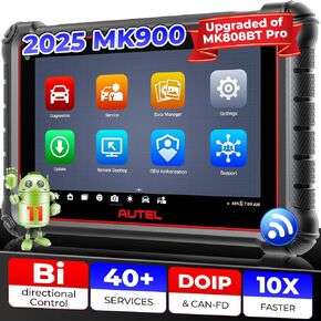Autel Scanner MaxiCOM MK900, 2024 MK900 Bidirectional Scan Tool Up of MK808S MK808BT PRO, MaxiCheck MX900, MX808S, 40+ Service, 3000+ Active Tests, All System Diagnose, CAN-FD&DOIP, OS 11, FCA SGW