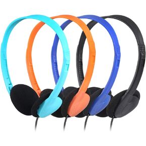 CN-Outlet Classroom Headphones Bulk for Kids Multi Colored 20 Pack, Wholesale Student Headphones for Schools, Libraries, Computer Lab, Testing Centers, Museums, Hotels