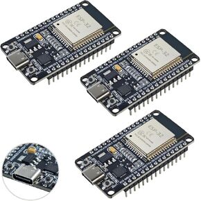 3Pack ESP32 ESP-32S Development Board USB-C WiFi Bluetooth 2.4GHz Dual Core Microcontroller for Arduino IDE, Support AP/STA/AP+STA, CP2102 Chip ESP-WROOM-32