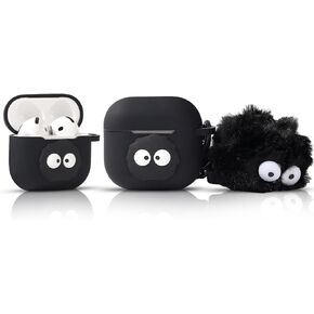 Compatible with Apple Airpods 4 Case Protective Funny Cute Cartoon Cover with Doll Keychain (Mike)