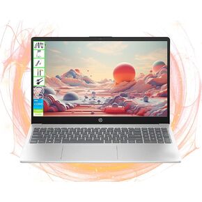 HP AI-Powered Laptop with Microsoft Office and 1TB Cloud Storage Included for 1-Year| 15.6" HD PC| 16GB RAM| 128GB SSD & 128GB External SSD| Intel 4-Core CPU| Webcam| Copilot Ready| Win11| LE Bundle