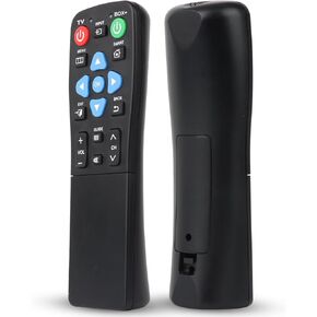 Universal Big Button Remote for Seniors, Elderly, 2-Device Control - Learning Functions, Use for TV, Streaming Box, Soundbar Audio Recevier, DVD/VCR/SAT Device & Blue-Ray DVD, Dementia Friendly Gifts