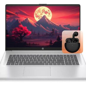 جهاز كمبيوتر محمول HP مع سماعات أذن لاسلكية ، شاشة عالية الدقة 17.3 "، ذاكرة وصول عشوائي 32 جيجابايت ، 1 تيرابايت SSD مع محرك محمي 128 جيجابايت ، معالج AMD 6-Core Ryzen 5 (Beat I7-1355U) ، HDMI ، USB-C ، Windows 11 ، Work و Wrok