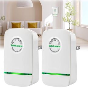Stopwatt Energy Saving Device,Esaver Watt Power Factor Saver,Household Office Power Saver Electricity Saving Box Device Save Electricity,Smart Energy Savers Us Plug 90v-250v 30kw 2 Pack White