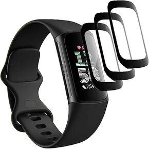 3 Pack For Fitbit Charge 6 / Fitbit Charge 5 watch film Screen Protector [HD Clear] 3D Curved Soft Smart Watch Protective Film (Not Glass) [Ultra Shatterproof] Fitbit Charge6/Fitbit Charge5 Screen Protector