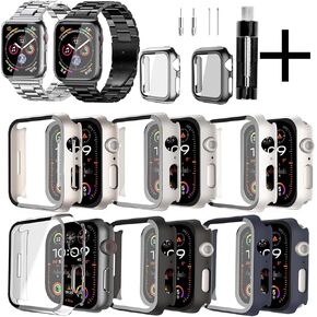49mm (Series Ultra/Ultra 2) 2 Compatible With Apple Watch Band + 8 Case Tempered Glass Screen Protector
