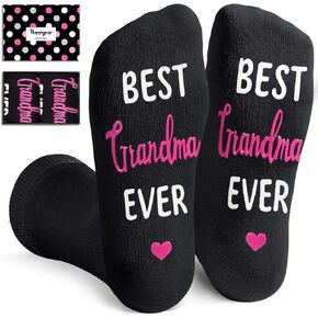 HAPPYPOP Gifts For Grandma Grandmother Nana - Grandma Nana Gifts From Grandkids Grandchildren, Grandma Birthday Gifts, Mothers Day Gifts Socks For Grandma