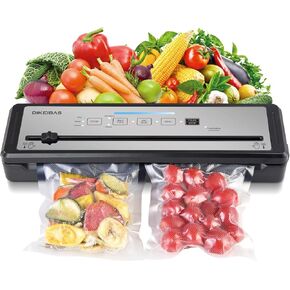 Vacuum Sealer Machine | Powerful 80kPa Suction | Bags and Cutter Included | Compact One-Touch Automatic Food Sealer with External Vacuum System | Preserve Freshness, Prevent Freezer Burn