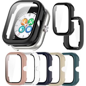 [6 Pack] Tempered Glass Case for Honor choice haylou watch Full-Coverage Tempered Glass Protective Bumper Cover Case for Honor haylou watch for Women Men