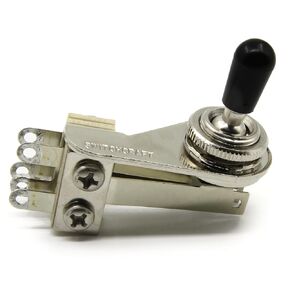 Switchcraft 3-Way Right Angle"L-Type" Toggle Switch w/Genuine Switchcraft Tip - Black, White, Cream or Amber - for Electric Guitar (Black Tip)