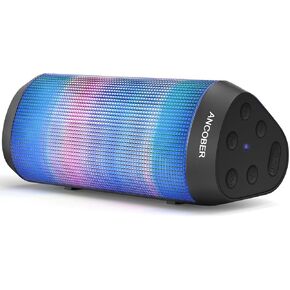 Portable Bluetooth Speaker, HD Stereo Sound, Small Wireless Speakers with Lights, TWS Pairing, IPX4 Waterproof, BT5.3 with AUX Port, for Camping Outdoor Party, Ideal Electronics Gifts
