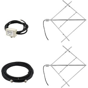 88~98mhz 2-Bay CP100 FM Circular Polarized Antenna with 50ft RG-8U Coaxial Cable for 5W-300W FM Transmitter