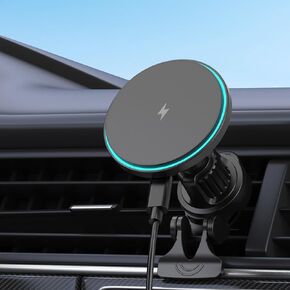 لشاحن Mag Safe Car Mount ، شاحن سيارة لاسلكي 15W ، حامل هاتف السيارة المغناطيسي لـ iPhone 16 15 14 13 12 Pro Max Plus ، شاحن سيارة سريع للسيارة للهواء.