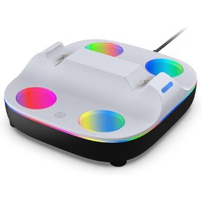 Controller Charger Station for PS5, Dual Fast Charging Dock Compatible with PlayStation 5 DualSense Edge Controller, Charging Stand with RGB Light.