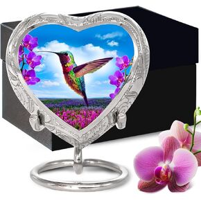 Heart Shaped Urn for Human Ashes - Heart Urn for Ashes for Women & Men - Keepsake Urn with Stand - Handcrafted Mini Urn - Honor Your Loved One with Small Urn for Boy & Girl (White, Small)