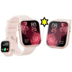 Hwagol Pink Smartwatch + حامي الشاشة التكيفية 6pcs
