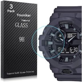 3 Pack Compatible for GA700 Screen Protector Tempered Glass for GA-700 Watch Screen Protectors Foils Glass Anti-Scratch