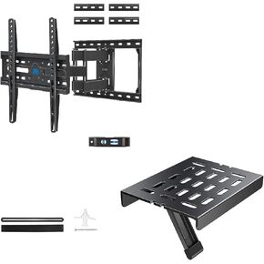 Mounting Dream MD2380-24K Full Motion TV Wall Mounts for 26-55 Inch TVs, VESA 400x400mm, MD5605 Adjustable TV Top Shelf Mount Holder for Fire TV, Apple TV, Roku 3 Streaming Media Box