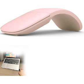 PCTC Arc Touch Mouse,Appliable for Microsoft Surface Arc Mouse Folding Mouse FHD-00001/FHD-00002 Portable Foldable Mouse Silent Folding Arc Mouse for Computer Mac OS Laptop Notebook (Pink)