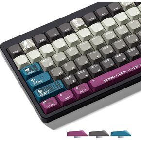 XVX Low Profile Black Keycaps, Shine Through Keycaps, Double Shot PBT Keycaps, WOB Keycaps Compatiability for 60% 75% 80% 85% 100% MX Switches Mechanical Keyboard- Only Keycaps