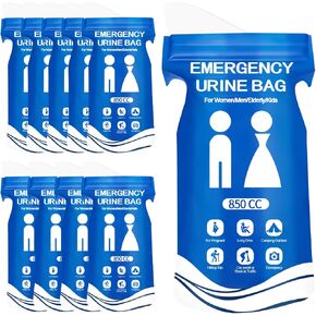 Disposable Urine Bags 10PCS 850ML, Portable Urinal Unisex Toilet Pee Bags and Vomit Bags for Travel Emergency Camping Traffic Jam Car Essentials Pregnant Patient for Women Men