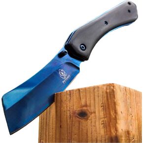 KCCEDGE BEST CUTLERY SOURCE EDC Pocket Knife Camping Accessories Razor Sharp Edge Cleaver Blade Folding Knife for Camping Gear Survival Kit 58649 (Wood Brown)