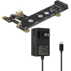 Geekworm X1001 PCIe M.2 Key-M NVMe SSD PIP PCIe Peripheral Board with PD 27W Power Supply for Raspberry Pi 5