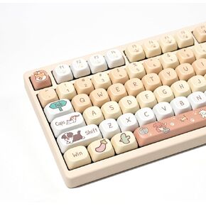 Pink PBT Keycaps MOA Profile Cute Keycap Set 139 Keys Milk Candy Rabbit DYE-SYB Keycap for Mx Cherry Mechanical Keyboard 61/64/84/87/104/108 Layout
